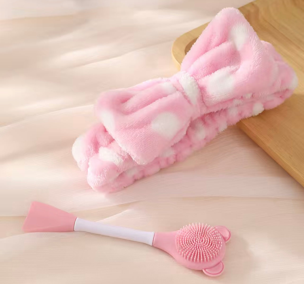 Double Head Cleansing Brush Mask Brush + Cleansing Hair Band