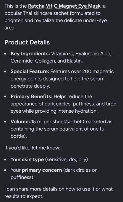 Vit c magnet eye mask