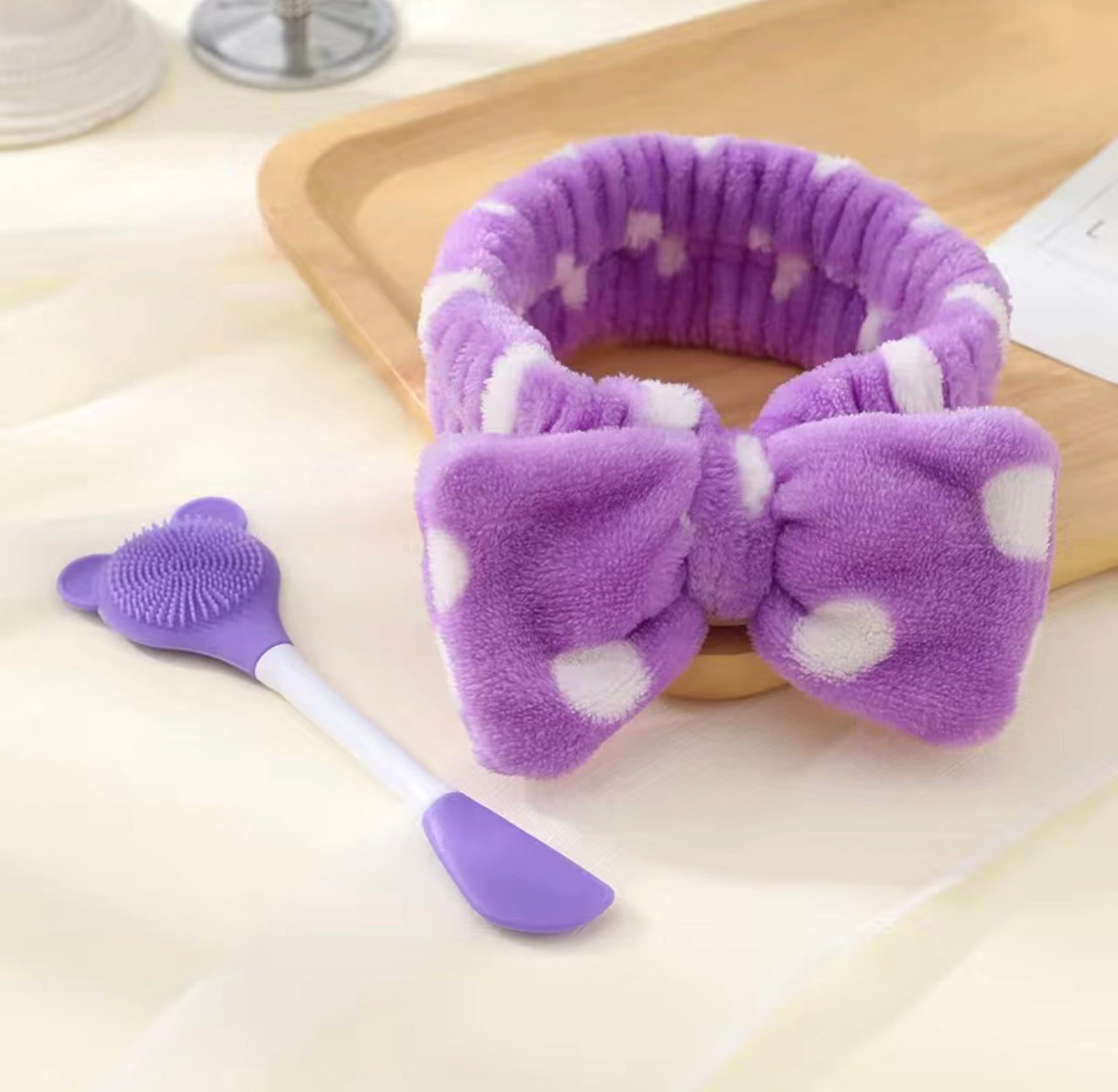Double Head Cleansing Brush Mask Brush + Cleansing Hair Band